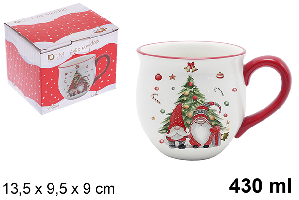[120150] Mug de Noël en céramique décoré elfe 430 ml