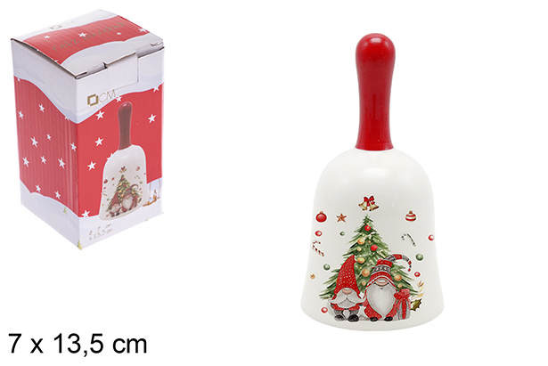 [120167] Ceramic Christmas bell 7x13,5 cm
