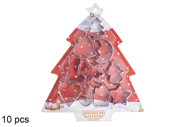 Pack 10 stampi in metallo per biscotti natalizi assortiti