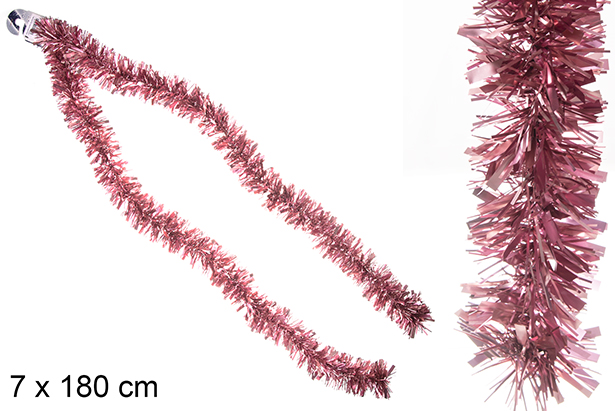 Matte pink wide fur boa 7x180 cm