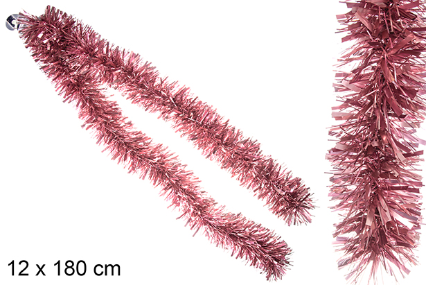 Boa pelo ancho rosa mate 12x180 cm