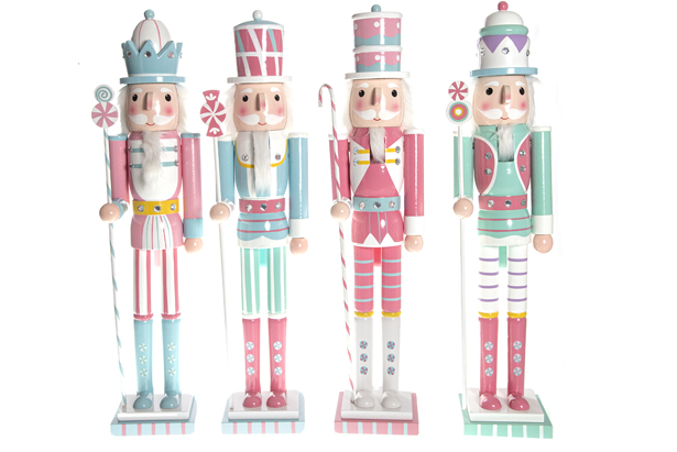 [120412] Quebra-nozes de madeira colorido 4 modelos variados 60 cm