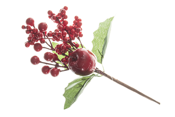 PVC branch with berries, leaves and apples 24 cm