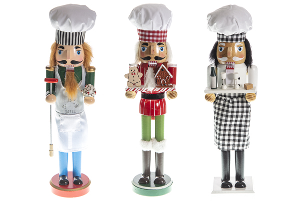 Cascanueces cocinero de madera 3 modelos surtidos 38 cm
