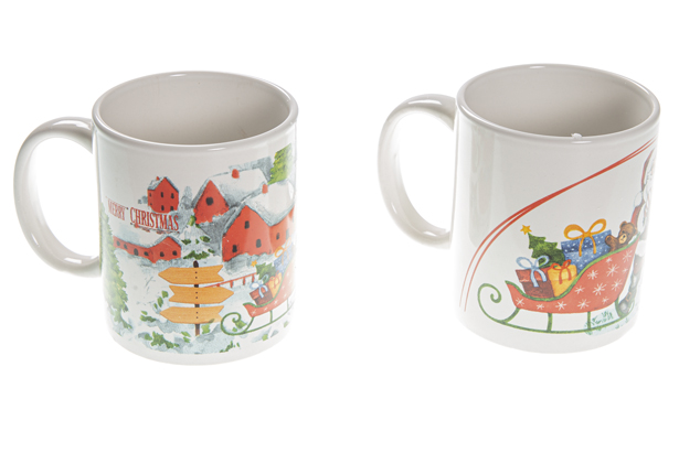 Taza de cerámica Navidad decoración surtida 9,5 cm