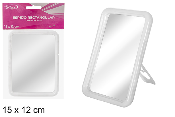 [120716] Specchio rettangolare con supporto 15x12 cm