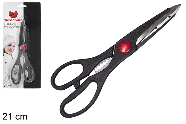 Ciseaux de cuisine manche noir 21cm