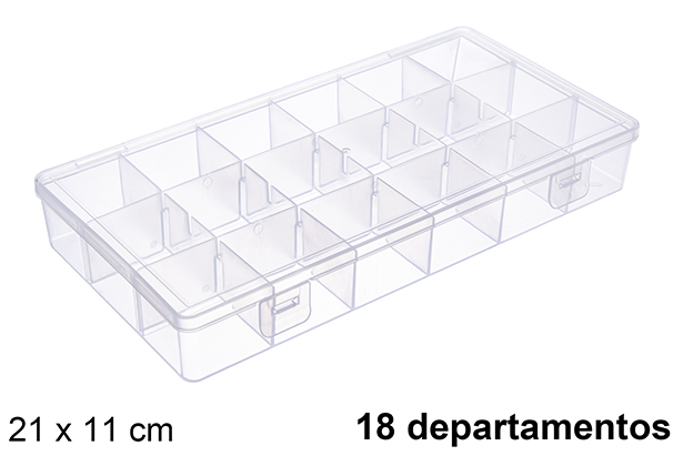 Plastic tool box 18 compartments 21x11 cm