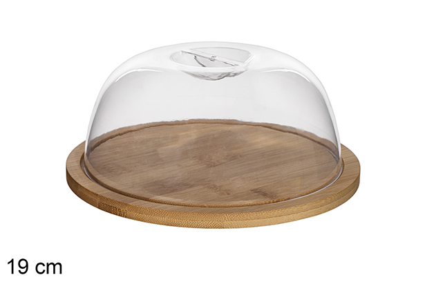 [120728] Round bamboo cheese bowl 19 cm