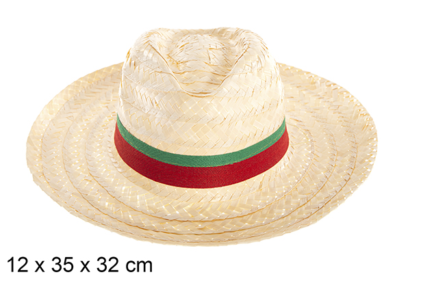 Cappello in paglia Basic bicolore con nastro Portugal