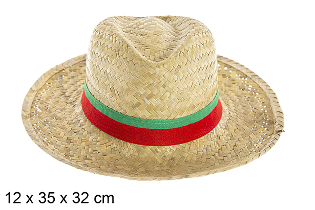 Cappello in paglia Basic bicolore con nastro Portugal