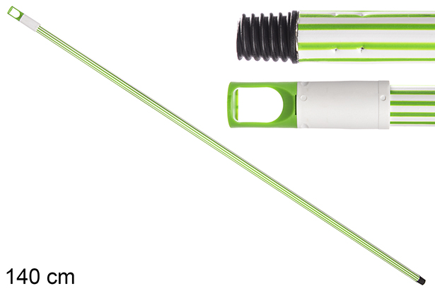 Green and white striped stick 140 cm