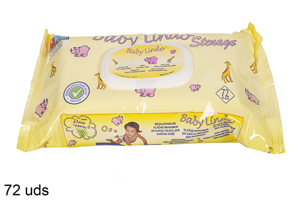 Lenços umedecidos de aloe vera 72 unidades