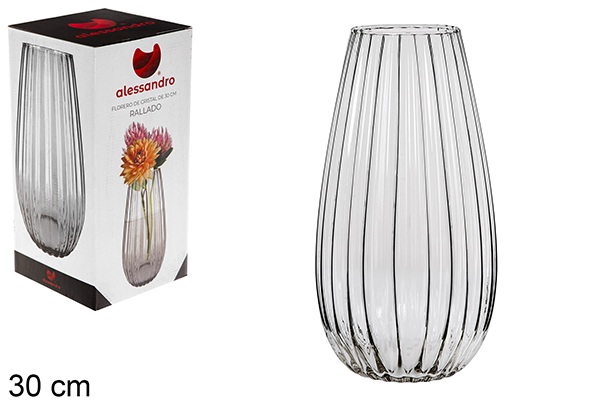 Vase en verre rayé 30 cm