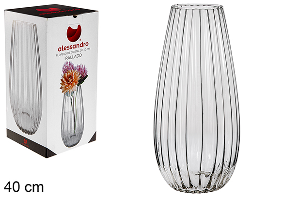 Vaso in vetro a righe 40 cm