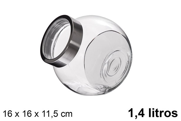 [120805] Pot en verre avec couvercle transparent 1,4 litres