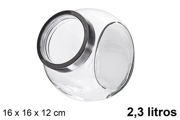 Pot en verre avec couvercle transparent 2,3 litres