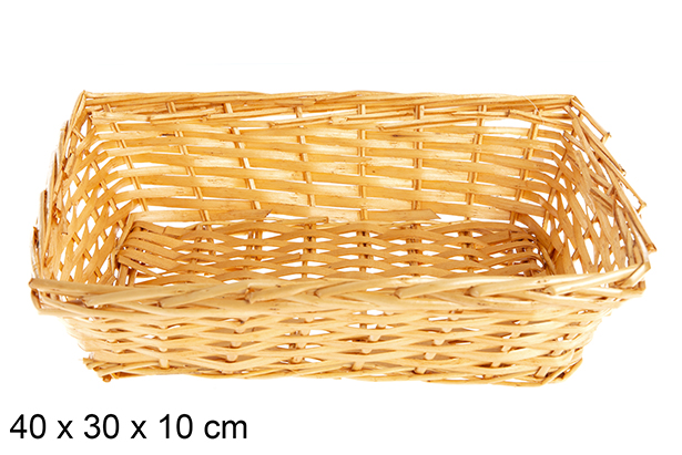 [120818] Cesti rettangolari in vimini color miele 40x30x10 cm