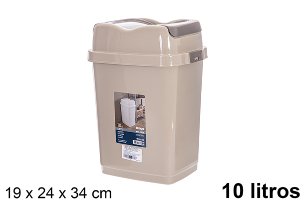 Papelera con tapa basculante Easy beige 10 litros