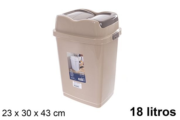 [120838] Easy beige tilting lid bin 18 liters
