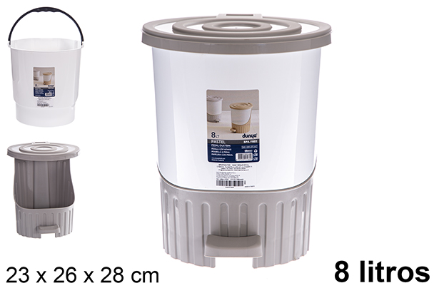 Pastel pedal bin 8 l.