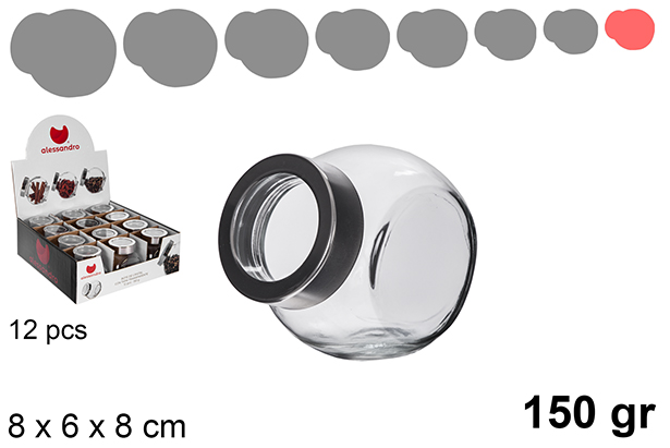 [120863] Pot en verre avec couvercle transparent 150 grammes