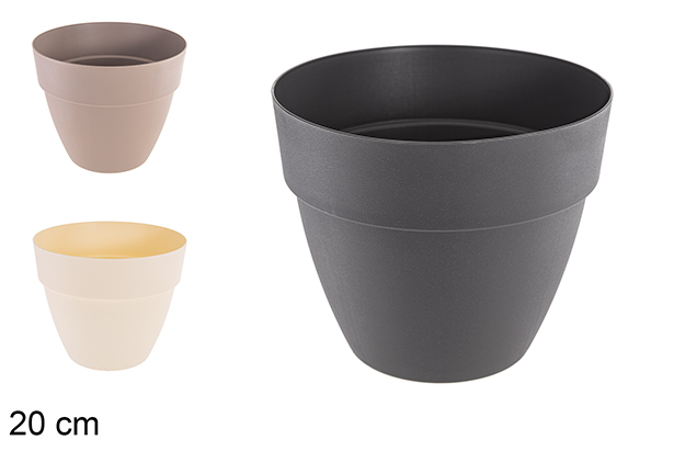 [120868] Pot en plastique couleurs assorties 20 cm