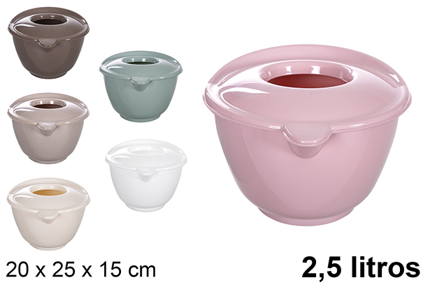Ciotola in plastica con coperchio 2,5 l.