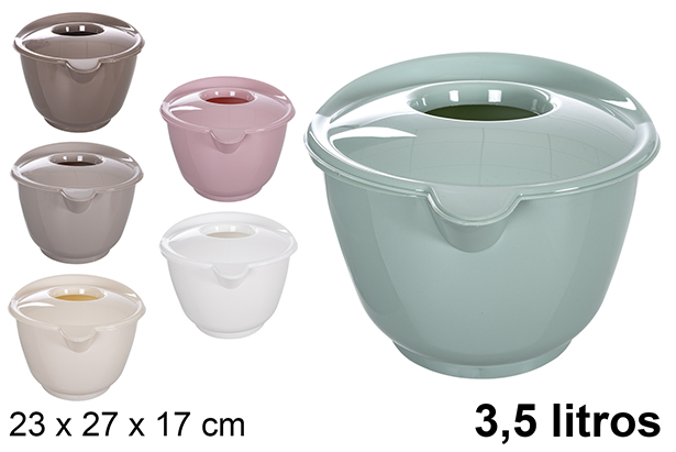Ciotola in plastica con coperchio 3,5 l.