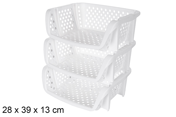 [120881] Pack 3 organizador plástico apilable