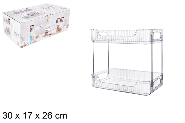 Organizador 2 estantes blanco 30x17x26 cm