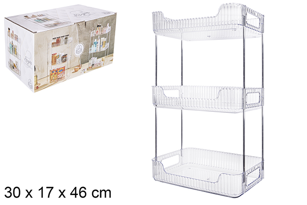 [120895] Organisateur 3 étagères blanc 30x17x46 cm