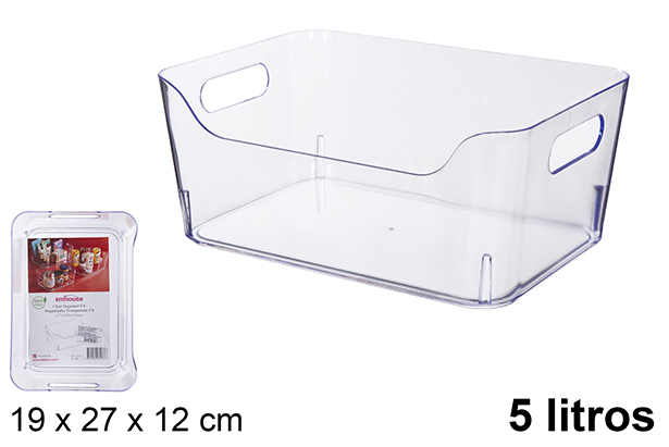 Cestino portaoggetti in plastica trasparente 5 l.