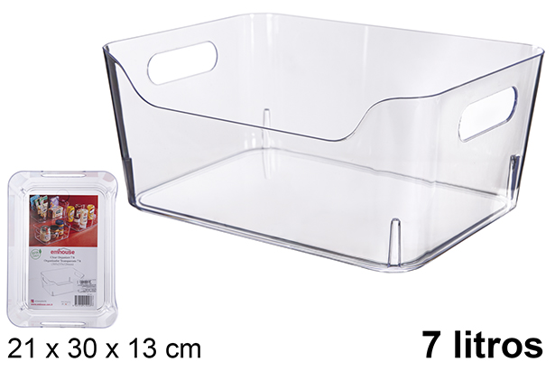[120923] Cesta organizadora plástico transparente 7 l.
