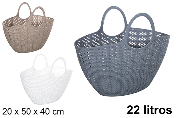 Bolso plástico colores surtidos 22 l.