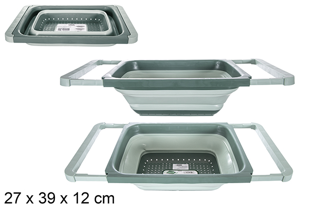[120947] Scolapiatti pieghevole rettangolare in plastica verde