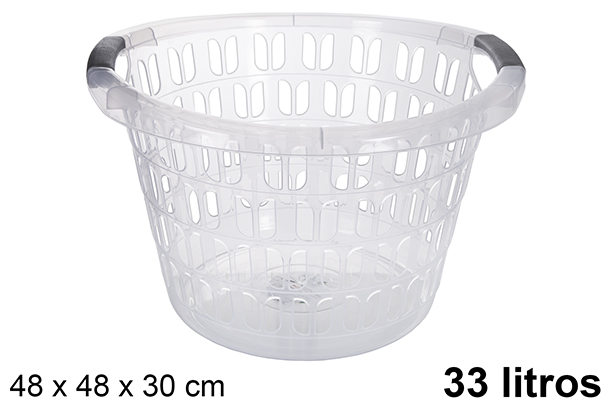 Panier à linge en plastique transparent 33 l.