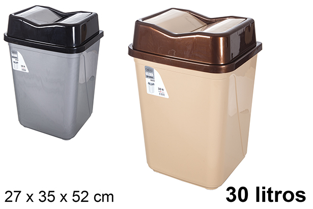 Papelera plástico tapa basculante Butterfly 30 l.