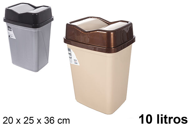 Poubelle en plastique à couvercle pivotant Butterfly 10 l.