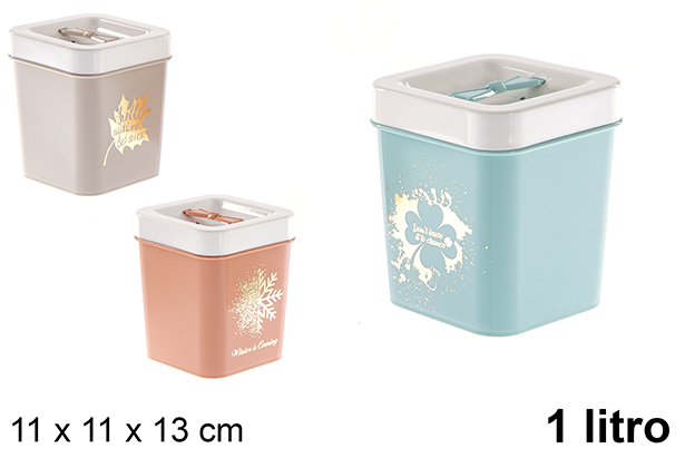 [120997] Caja plástico almacenaje colores 1 l.