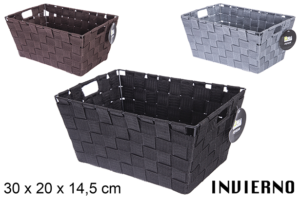 Panier en nylon couleur Invierno 30x20x14,5 cm