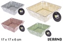 Verano colored nylon basket 17x17x6 cm