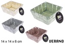 Panier en nylon couleur Verano 14x14x6 cm