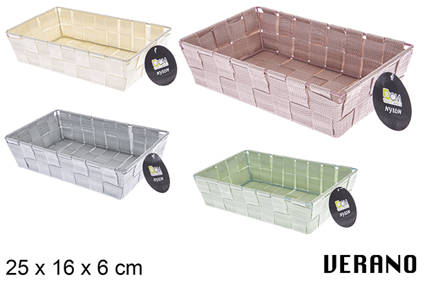 Verano colored nylon basket 25x16x6 cm
