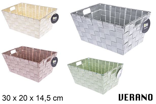 Verano colored nylon basket 30x20x14,5 cm