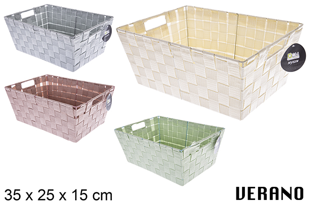 Panier en nylon couleur Verano 35x25x15 cm