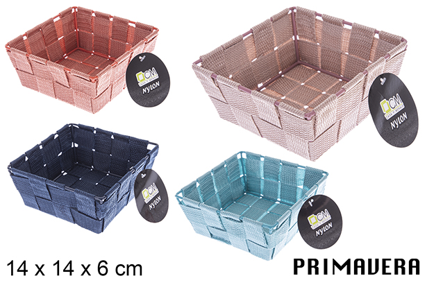 [121021] Cesta nylon colores Primavera 14x14x6 cm