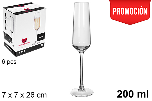 [121074] Calice in vetro champagne Excalibur 200 ml