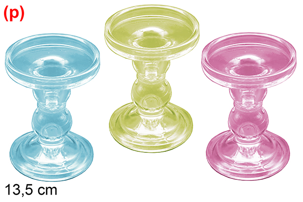 Portavelas cristal colores 13,5 cm