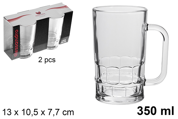 Pack 2 jarras cristal cerveza 350 ml